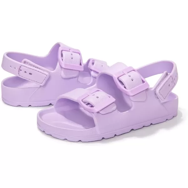 FUNKYMONKEY Unisex-Child Slides Double Buckle Adjustable EVA Flat Sandals for Boys Girls