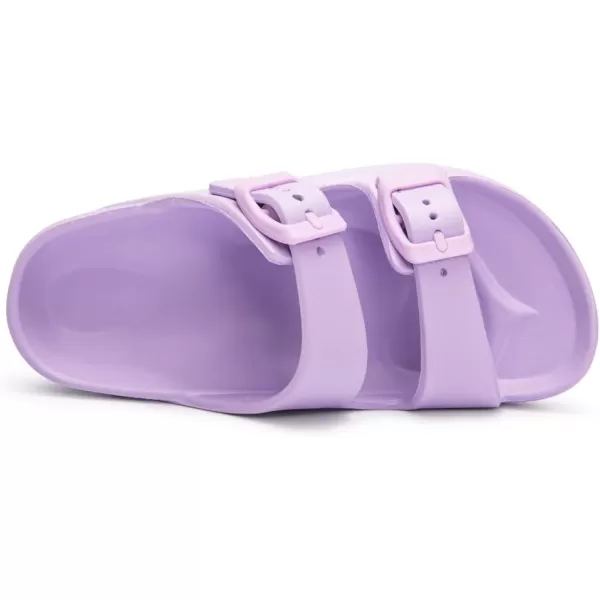 FUNKYMONKEY Unisex-Child Slides Double Buckle Adjustable EVA Flat Sandals for Boys Girls