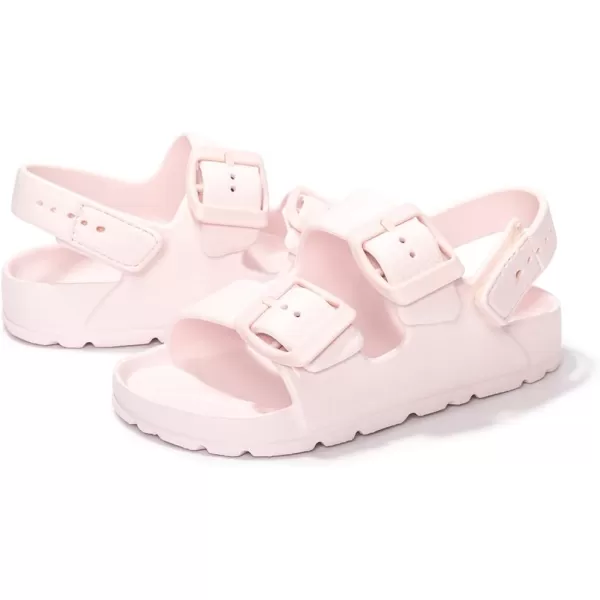 FUNKYMONKEY Unisex-Child Slides Double Buckle Adjustable EVA Flat Sandals for Boys Girls