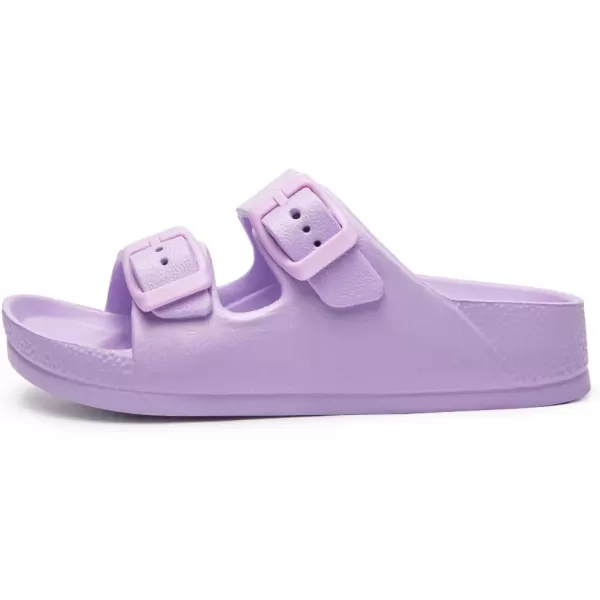 FUNKYMONKEY Unisex-Child Slides Double Buckle Adjustable EVA Flat Sandals for Boys Girls