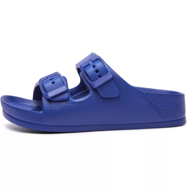 FUNKYMONKEY Unisex-Child Slides Double Buckle Adjustable EVA Flat Sandals for Boys Girls