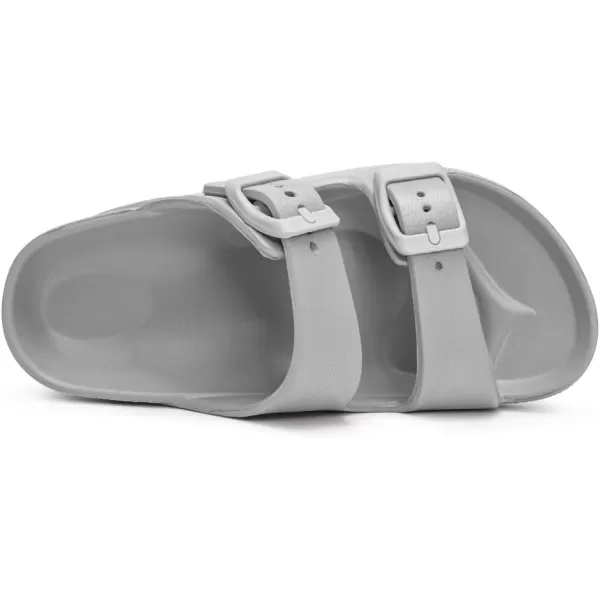 FUNKYMONKEY Unisex-Child Slides Double Buckle Adjustable EVA Flat Sandals for Boys Girls