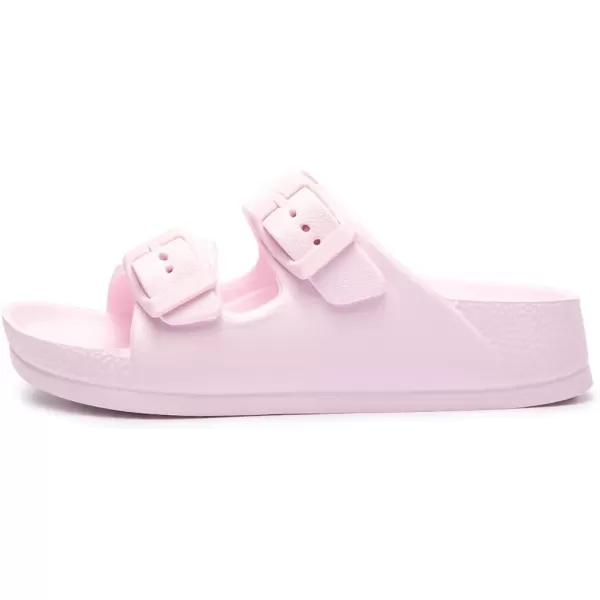 FUNKYMONKEY Unisex-Child Slides Double Buckle Adjustable EVA Flat Sandals for Boys Girls