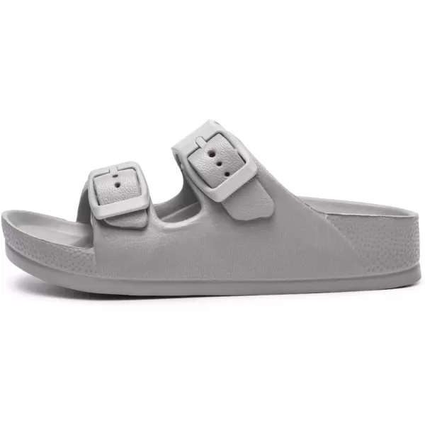 FUNKYMONKEY Unisex-Child Slides Double Buckle Adjustable EVA Flat Sandals for Boys Girls
