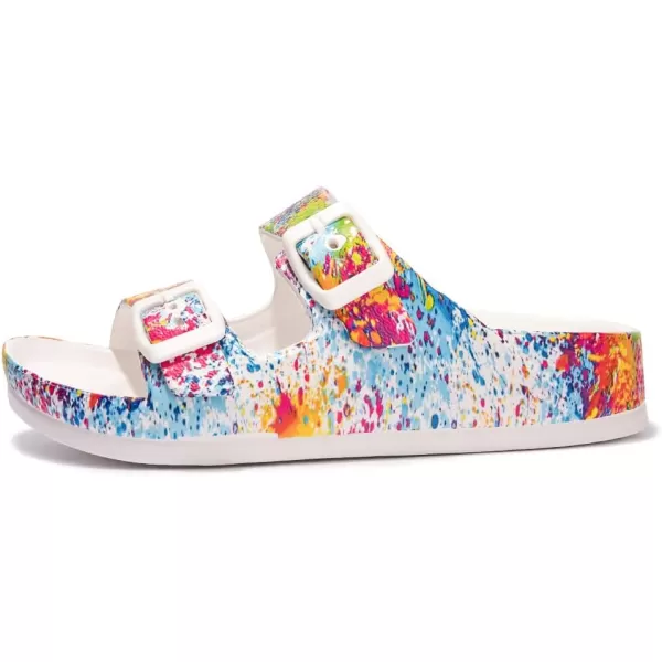 FUNKYMONKEY Unisex-Child Slides Double Buckle Adjustable EVA Flat Sandals for Boys Girls