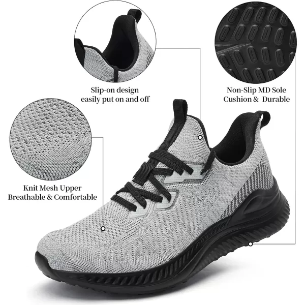 Slow Man Mens Walking Sneakers Wide Width Slip on Tennis Shoes,Lightweight Breathable Running Shoes,Ideal for Athletic Workout Gym Jogging and Casual Wear