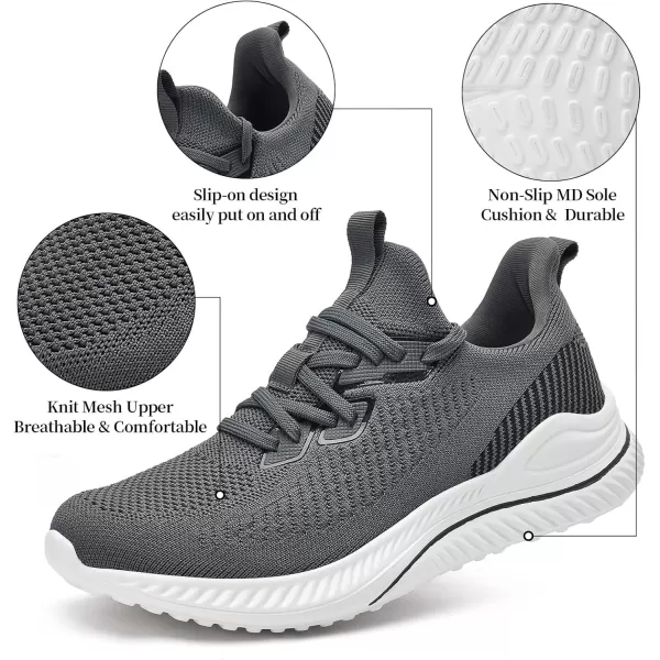 Slow Man Mens Walking Sneakers Wide Width Slip on Tennis Shoes,Lightweight Breathable Running Shoes,Ideal for Athletic Workout Gym Jogging and Casual Wear