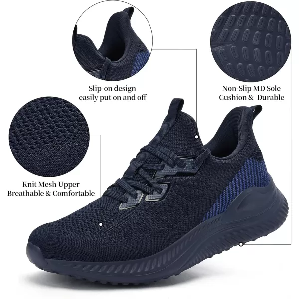Slow Man Mens Walking Sneakers Wide Width Slip on Tennis Shoes,Lightweight Breathable Running Shoes,Ideal for Athletic Workout Gym Jogging and Casual Wear