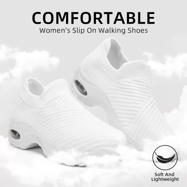 Walking Shoes Women Slip On Sock Sneakers Mesh Non Slip Shoes Air Cushion Platform Loafers