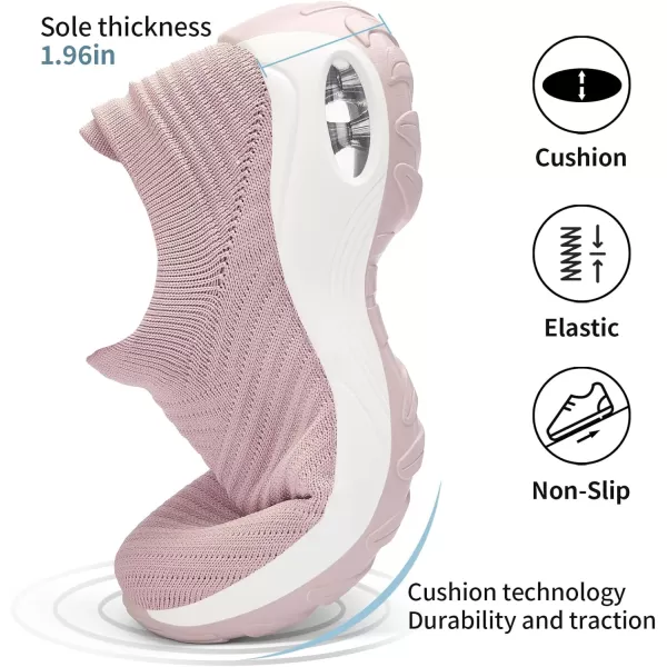 Walking Shoes Women Slip On Sock Sneakers Mesh Non Slip Shoes Air Cushion Platform Loafers