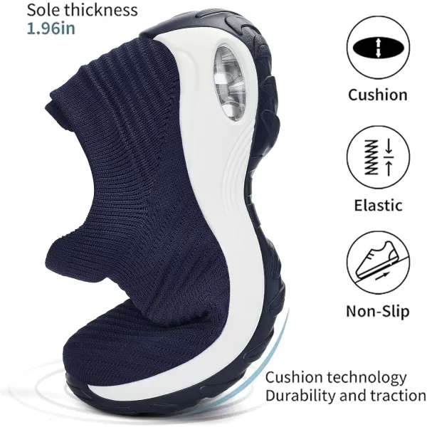 Walking Shoes Women Slip On Sock Sneakers Mesh Non Slip Shoes Air Cushion Platform Loafers