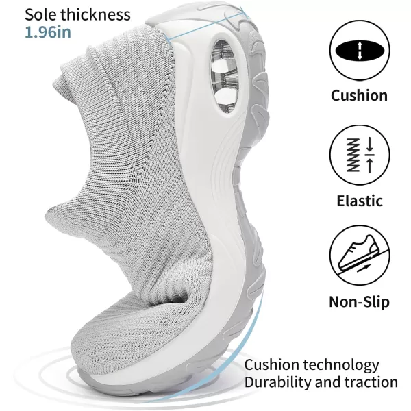 Walking Shoes Women Slip On Sock Sneakers Mesh Non Slip Shoes Air Cushion Platform Loafers