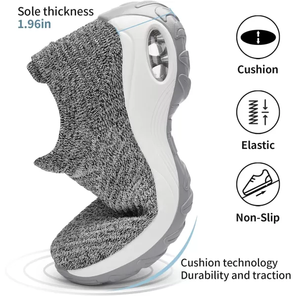 Walking Shoes Women Slip On Sock Sneakers Mesh Non Slip Shoes Air Cushion Platform Loafers