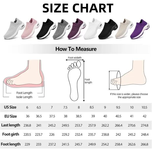 Walking Shoes Women Slip On Sock Sneakers Mesh Non Slip Shoes Air Cushion Platform Loafers
