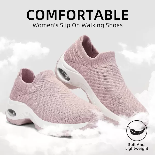 Walking Shoes Women Slip On Sock Sneakers Mesh Non Slip Shoes Air Cushion Platform Loafers