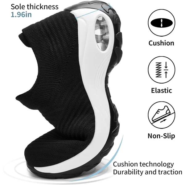 Walking Shoes Women Slip On Sock Sneakers Mesh Non Slip Shoes Air Cushion Platform Loafers