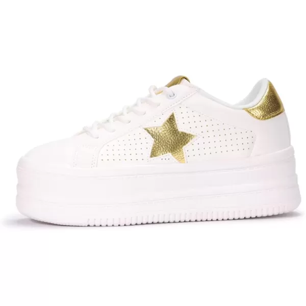 BELOS Fashion Platform Women Sneakers Faux Suede Stars Holographic Rainbow Walking Shoes