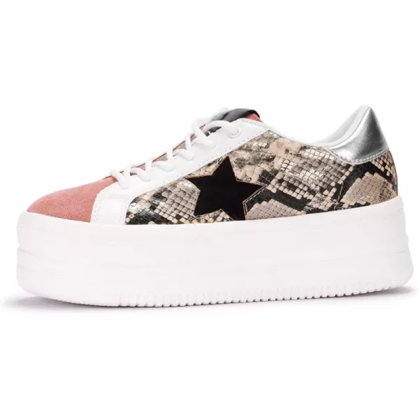 BELOS Fashion Platform Women Sneakers Faux Suede Stars Holographic Rainbow Walking Shoes
