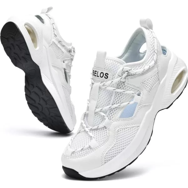 BELOS Women's Air Cushion Sneakers Hiking Outdoor Sandals Breathable Mesh Lightweight Comfortable Athletic Sport Walking Shoes