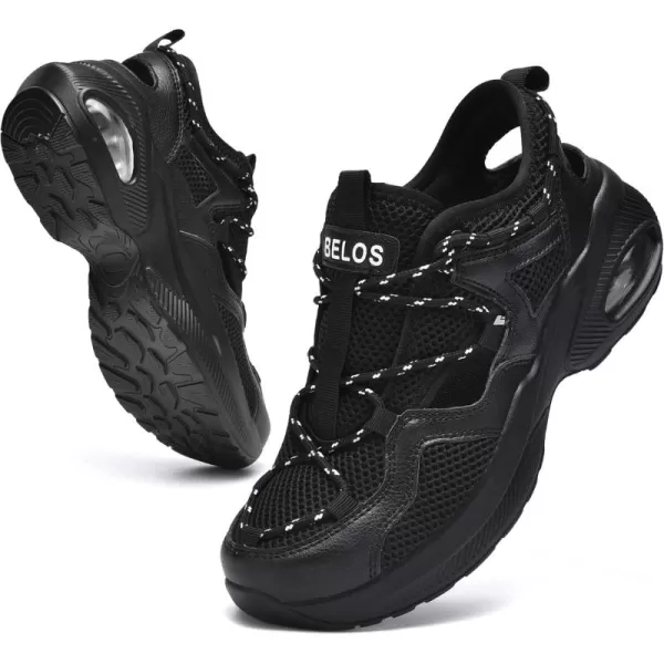 BELOS Women's Air Cushion Sneakers Hiking Outdoor Sandals Breathable Mesh Lightweight Comfortable Athletic Sport Walking Shoes