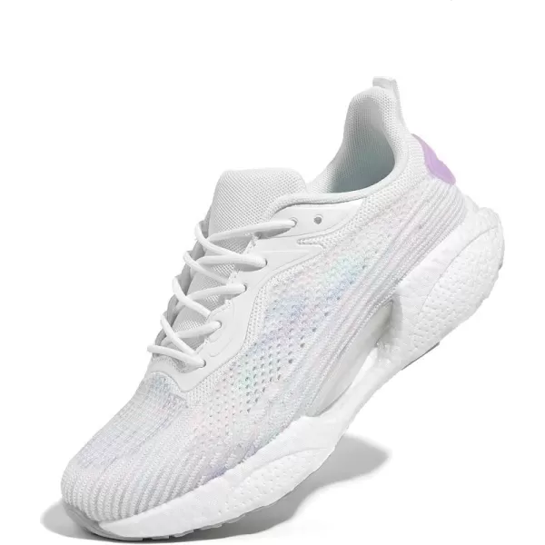 BELOS Women's Lightweigt Running Shoes Breathable Mesh Knit Lace Up Athletic Sneakers Comfortable Non Slip Sports Tennis Walking for Sport Gym Workout
