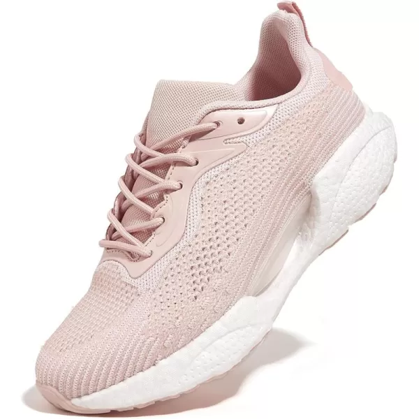 BELOS Women's Lightweigt Running Shoes Breathable Mesh Knit Lace Up Athletic Sneakers Comfortable Non Slip Sports Tennis Walking for Sport Gym Workout