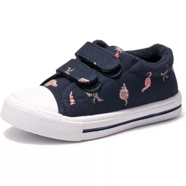 FUNKYMONEY Boys Girls Canvas Sneakers Casual Slip On Adjustable Hook and Loops Walking Shoes for Toddler/Little Kids