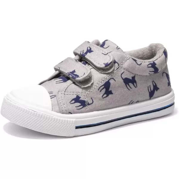 FUNKYMONEY Boys Girls Canvas Sneakers Casual Slip On Adjustable Hook and Loops Walking Shoes for Toddler/Little Kids