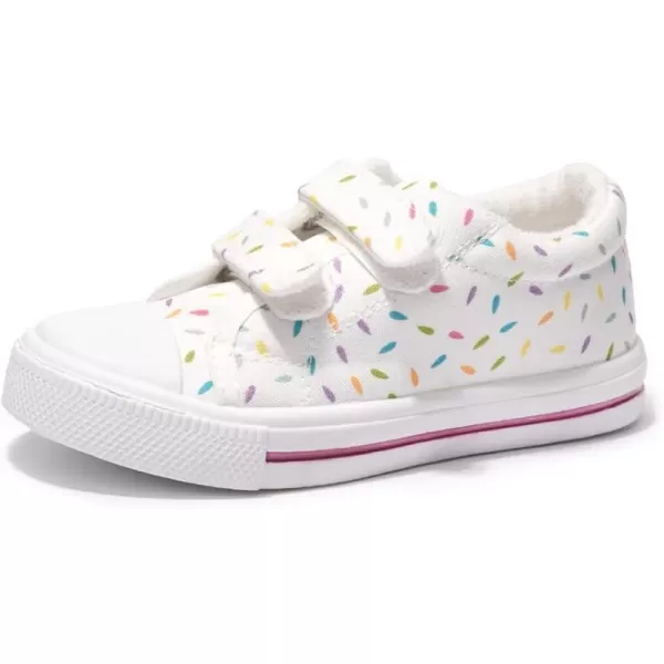 FUNKYMONEY Boys Girls Canvas Sneakers Casual Slip On Adjustable Hook and Loops Walking Shoes for Toddler/Little Kids