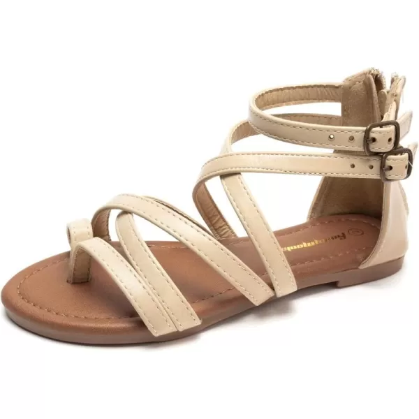 FUNKYMONKEY Girls Gladiator Strap Sandals Flat Fisherman Thong Cross Strappy Sandals