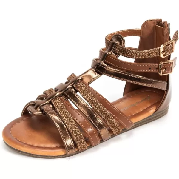 FUNKYMONKEY Girls Gladiator Strap Sandals Flat Fisherman Thong Cross Strappy Sandals