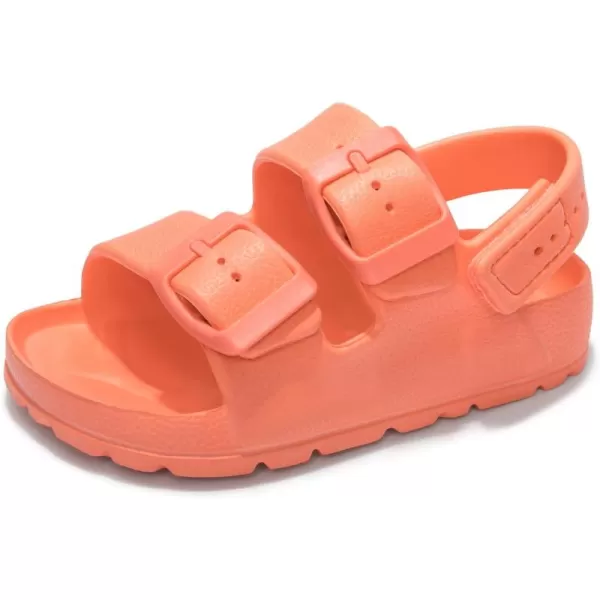 FUNKYMONKEY Unisex-Child Slides Double Buckle Adjustable EVA Flat Sandals for Boys Girls