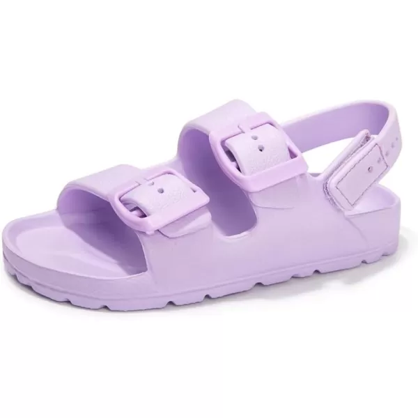 FUNKYMONKEY Unisex-Child Slides Double Buckle Adjustable EVA Flat Sandals for Boys Girls