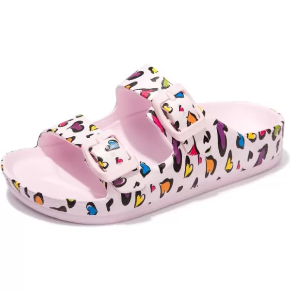 FUNKYMONKEY Unisex-Child Slides Double Buckle Adjustable EVA Flat Sandals for Boys Girls