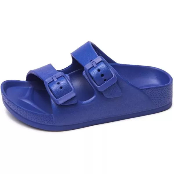 FUNKYMONKEY Unisex-Child Slides Double Buckle Adjustable EVA Flat Sandals for Boys Girls
