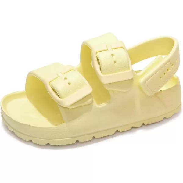FUNKYMONKEY Unisex-Child Slides Double Buckle Adjustable EVA Flat Sandals for Boys Girls