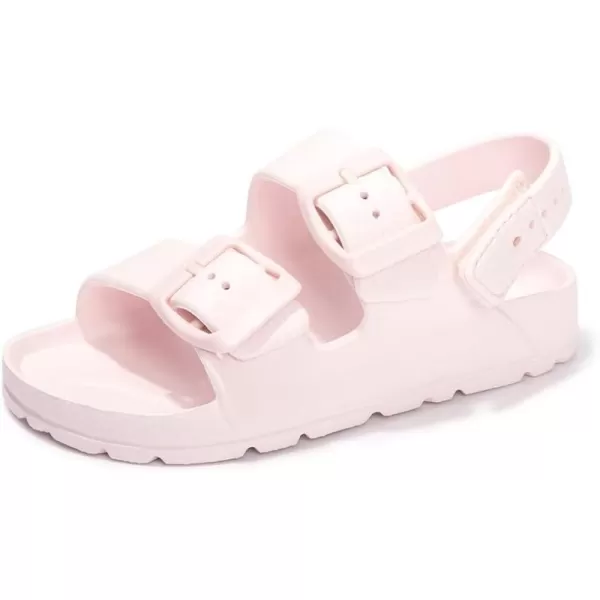 FUNKYMONKEY Unisex-Child Slides Double Buckle Adjustable EVA Flat Sandals for Boys Girls