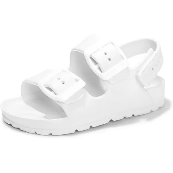 FUNKYMONKEY Unisex-Child Slides Double Buckle Adjustable EVA Flat Sandals for Boys Girls