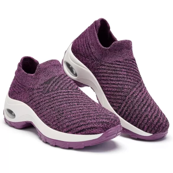 Walking Shoes Women Slip On Sock Sneakers Mesh Non Slip Shoes Air Cushion Platform Loafers