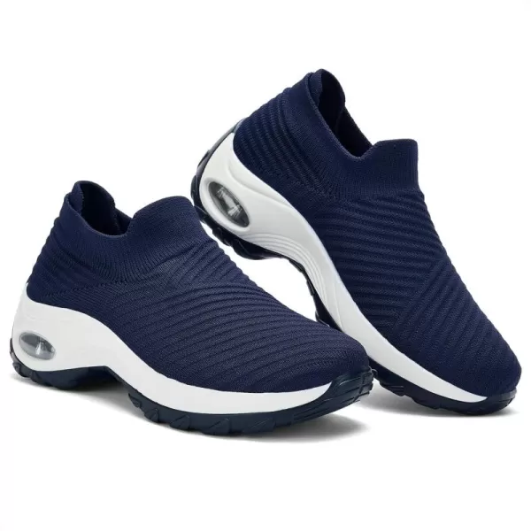 Walking Shoes Women Slip On Sock Sneakers Mesh Non Slip Shoes Air Cushion Platform Loafers