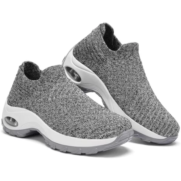 Walking Shoes Women Slip On Sock Sneakers Mesh Non Slip Shoes Air Cushion Platform Loafers