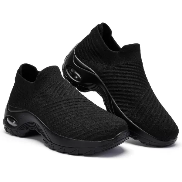 Walking Shoes Women Slip On Sock Sneakers Mesh Non Slip Shoes Air Cushion Platform Loafers