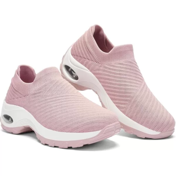 Walking Shoes Women Slip On Sock Sneakers Mesh Non Slip Shoes Air Cushion Platform Loafers