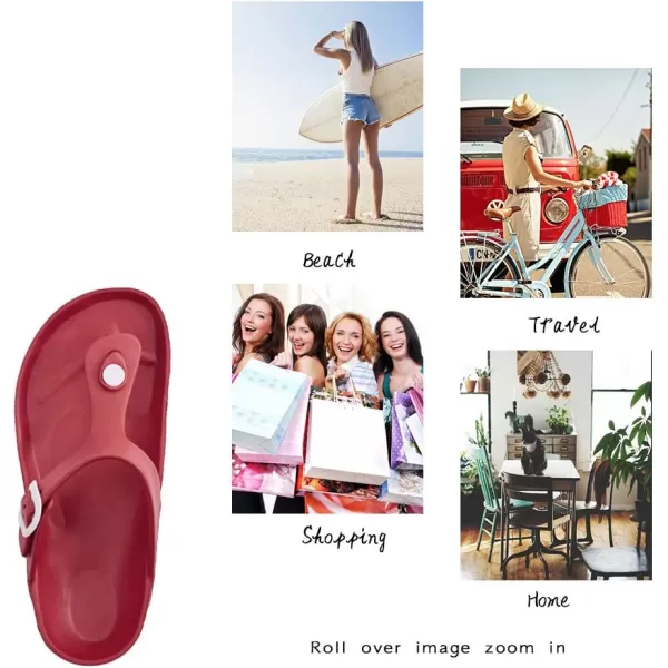 FUNKYMONKEY EVA Flip Flops Waterproof Adjustable Thong Sandals for Mens and Womens