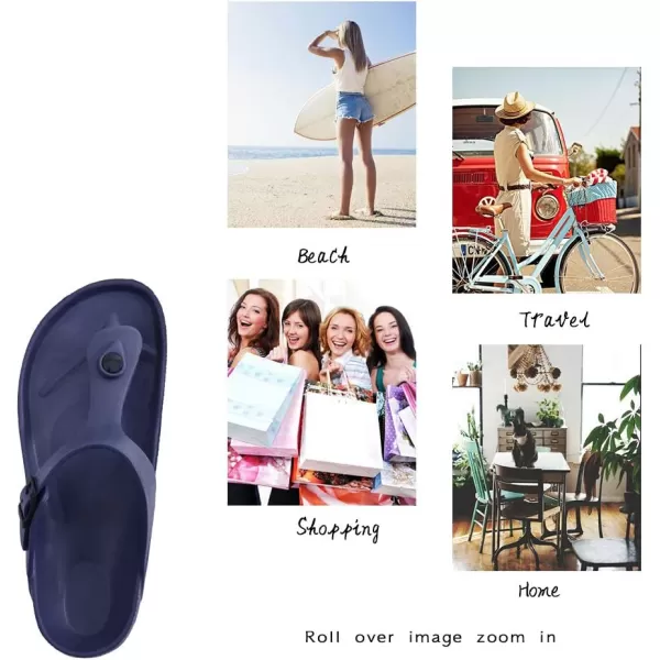 FUNKYMONKEY EVA Flip Flops Waterproof Adjustable Thong Sandals for Mens and Womens
