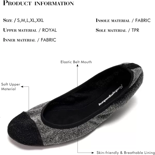 FUNKYMONKEY Foldable Ballet Flats for Women's, Comfortable Portable Travel Roll Up Walking Shoes