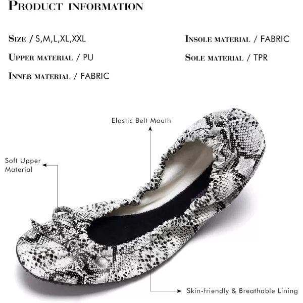 FUNKYMONKEY Foldable Ballet Flats for Women's, Comfortable Portable Travel Roll Up Walking Shoes