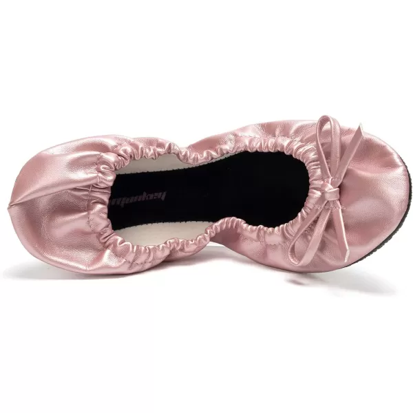 FUNKYMONKEY Foldable Ballet Flats for Women's, Comfortable Portable Travel Roll Up Walking Shoes
