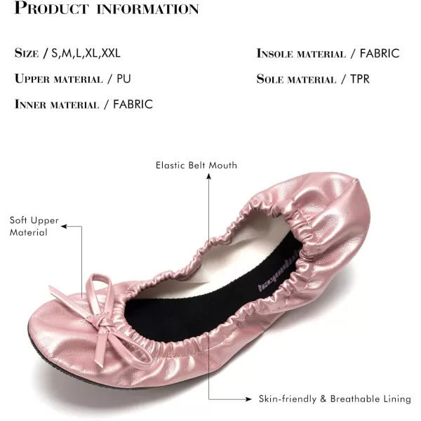 FUNKYMONKEY Foldable Ballet Flats for Women's, Comfortable Portable Travel Roll Up Walking Shoes