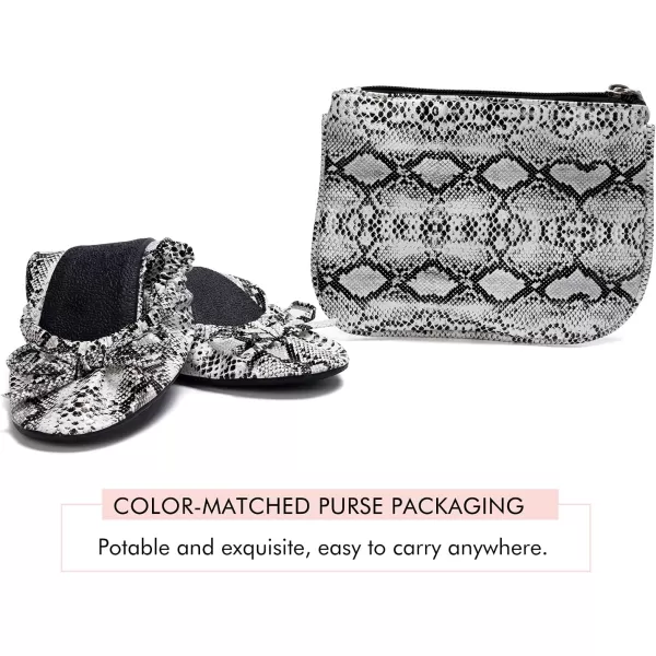 FUNKYMONKEY Foldable Ballet Flats for Women's, Comfortable Portable Travel Roll Up Walking Shoes